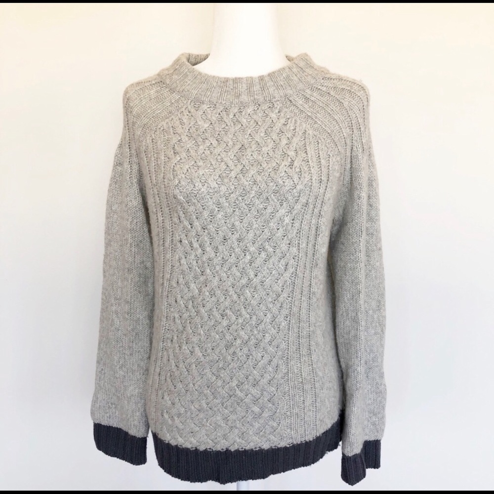 Anthropologie Sparrow Cable Knit Grey Sweater